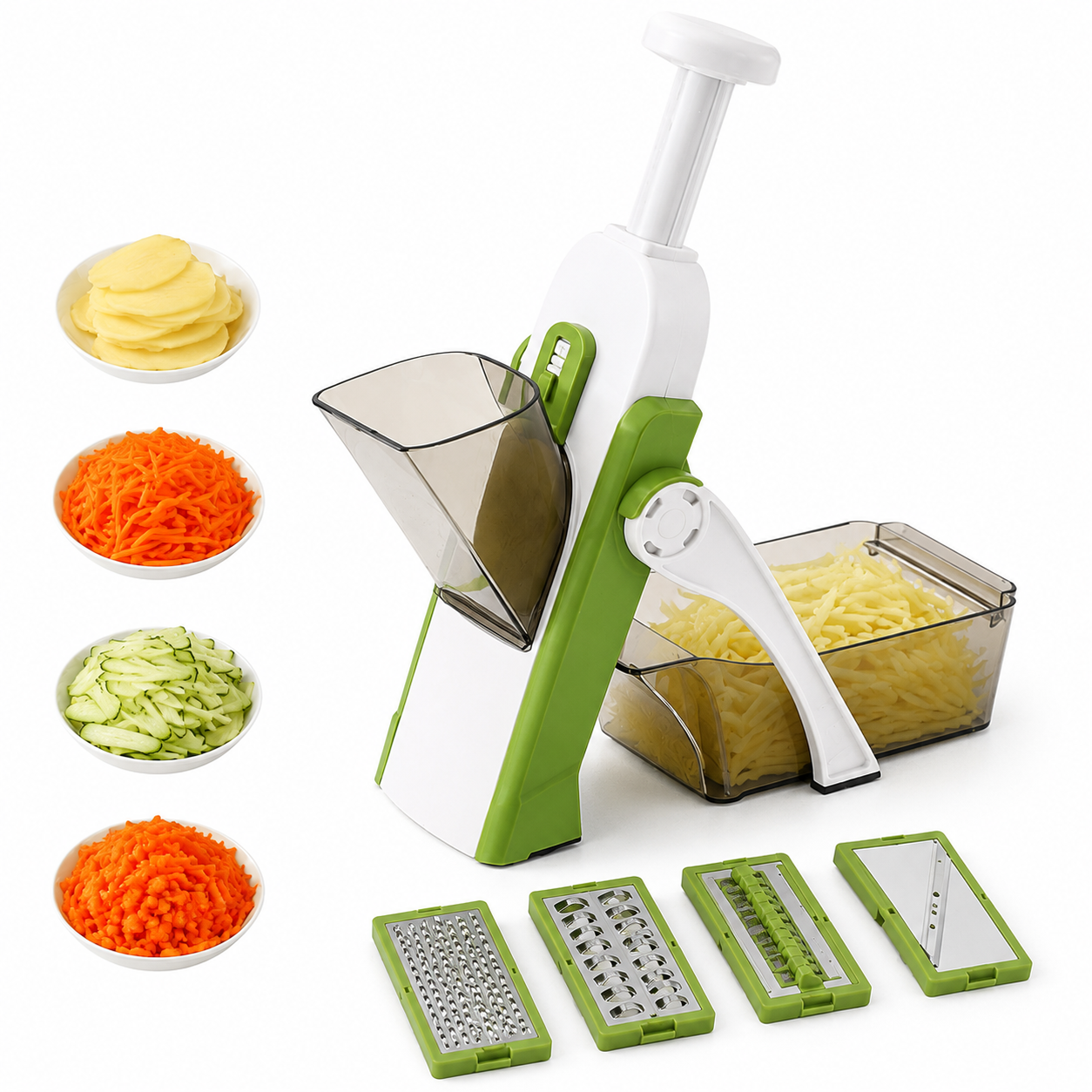 🥕 VeggieMaster™ | Cortador y Rallador Multifunción 4 en 1
